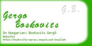 gergo boskovits business card
